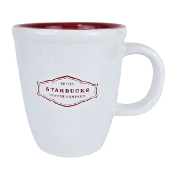 Starbucks 2006 Mug Teacup Starbucks Coffee Company Est 1971 White Red Classic - Picture 1 of 16